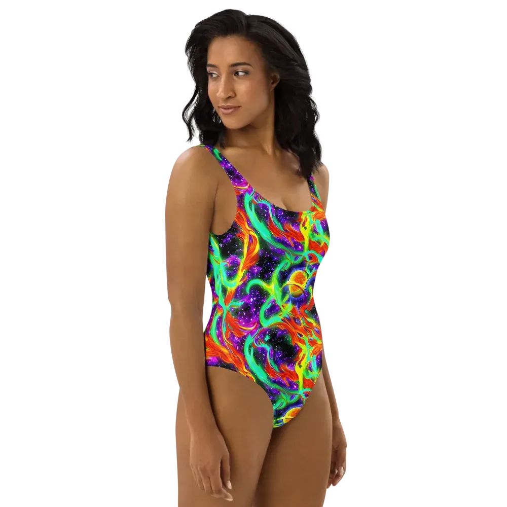 Cosmic Flare on One-Piece Swimsuit — Right