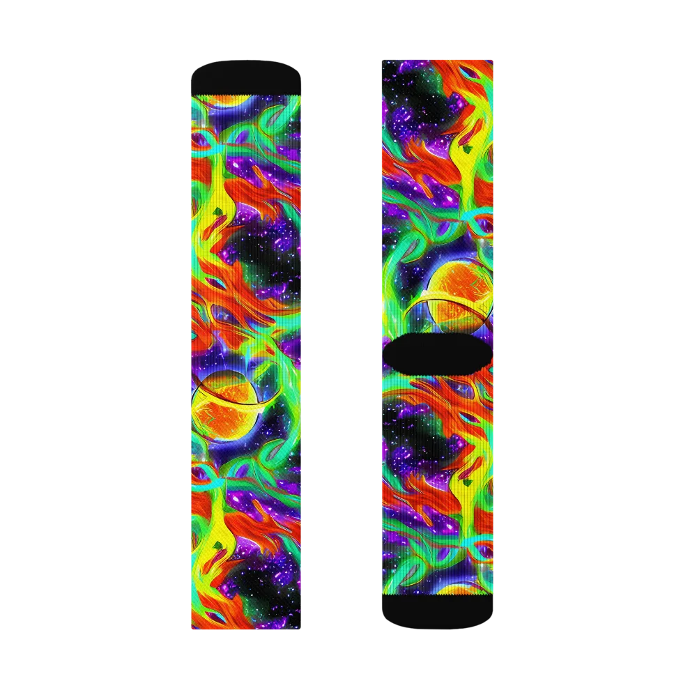 Cosmic Flare on Socks — Right Sock