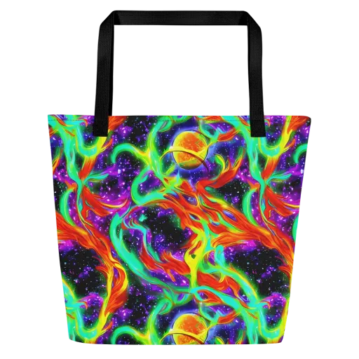 Cosmic Flare on a Large Tote Bag W/ Pocket