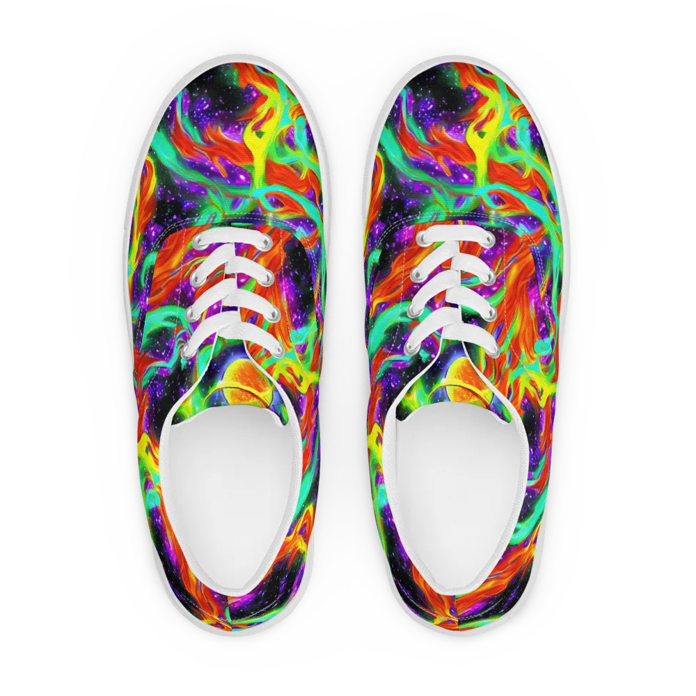 Cosmic Flare on Men's Lace-Up Canvas Shoes — Front