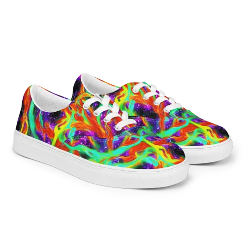 Cosmic Flare on a Men's Lace-Up Canvas Shoes