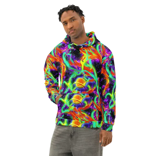 Cosmic Flare on a Cotton Hoodie