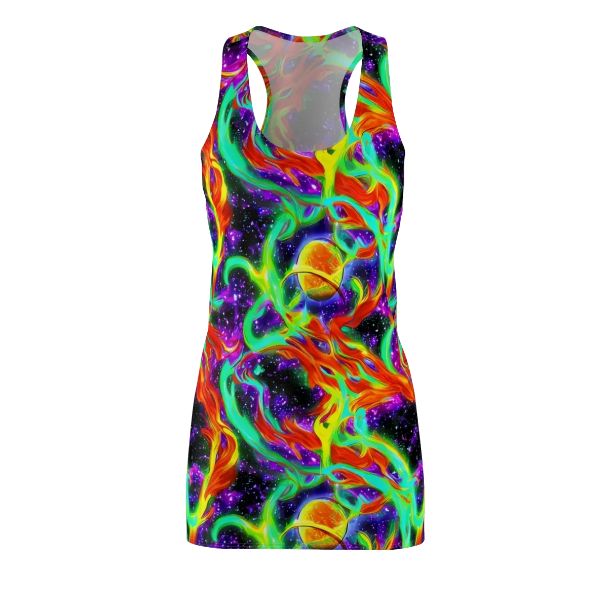 Cosmic Flare on Racerback Dress — Front