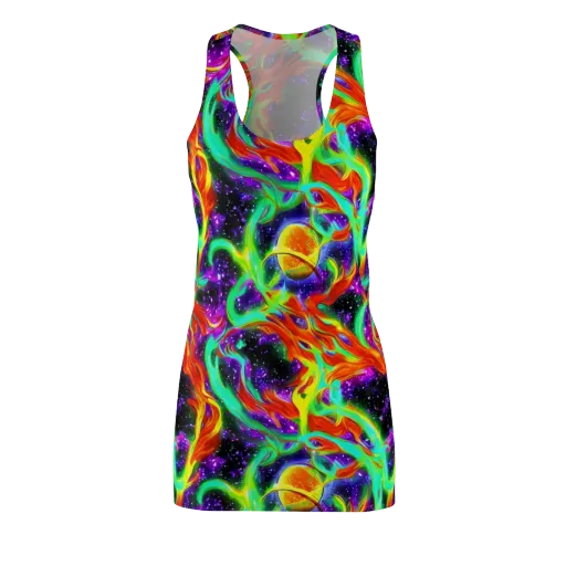 Cosmic Flare on a Racerback Dress