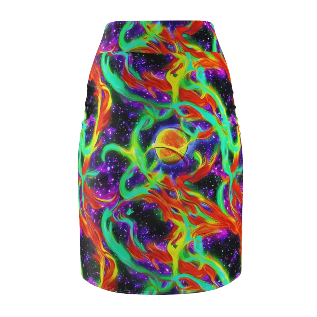 Cosmic Flare on Pencil Skirt — Back