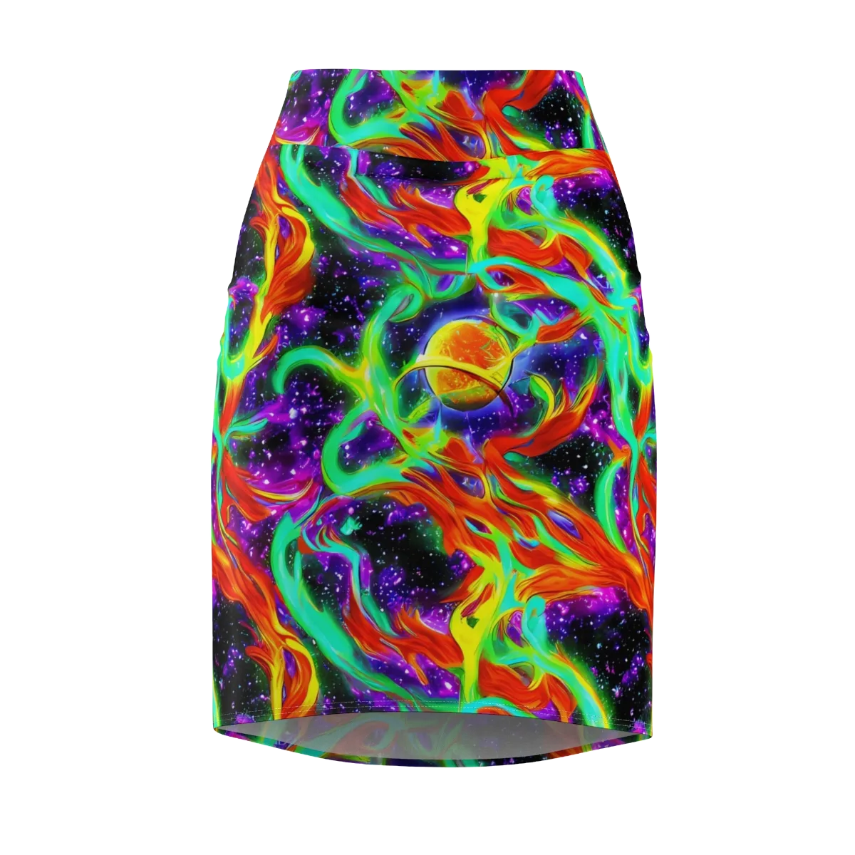 Cosmic Flare on Pencil Skirt — Front