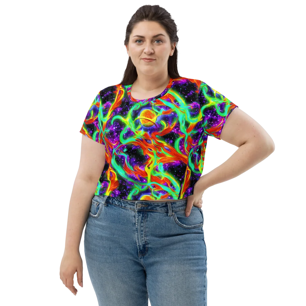 Cosmic Flare on Crop Tee — Front
