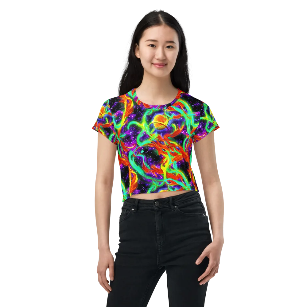 Cosmic Flare on Crop Tee — Front
