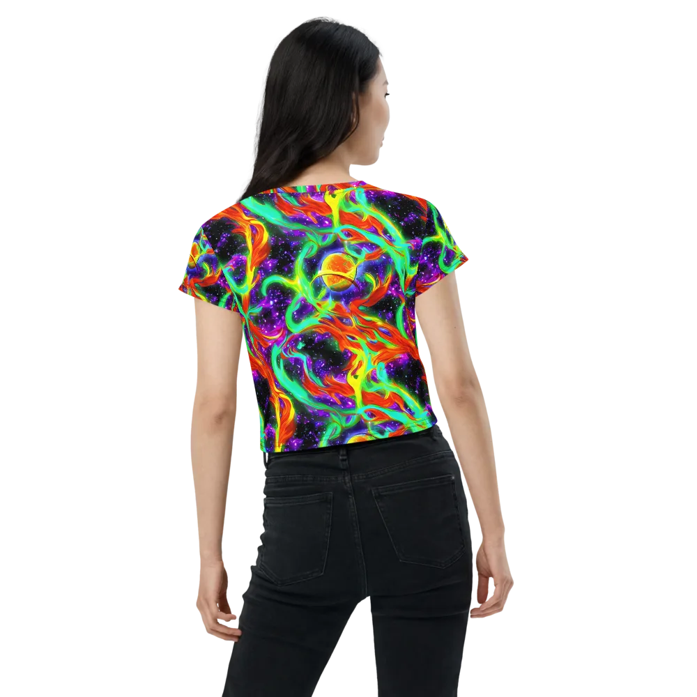 Cosmic Flare on Crop Tee — Back