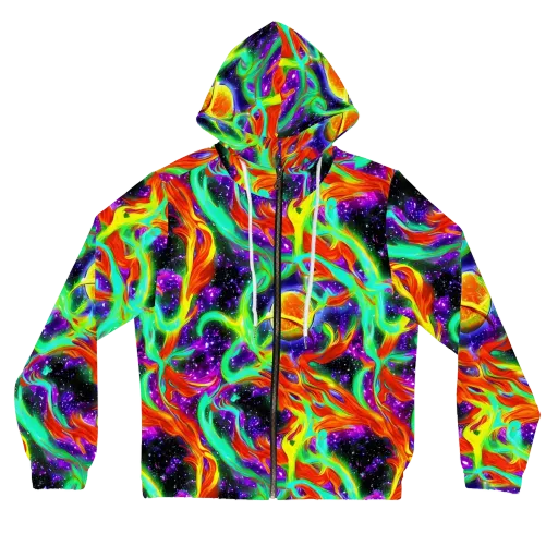 Cosmic Flare on a Women's Full-Zip Hoodie