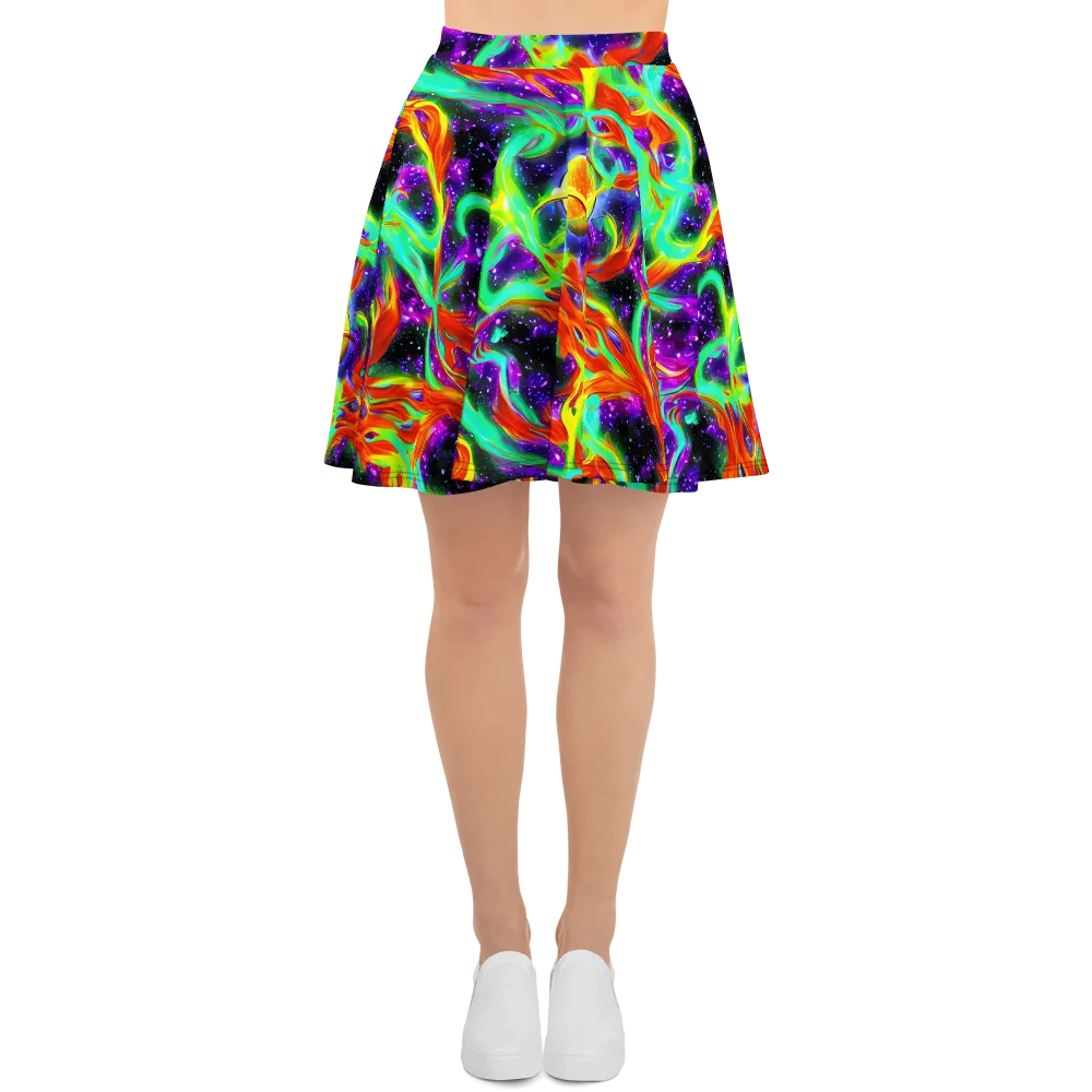 Cosmic Flare on Skater Skirt — Front