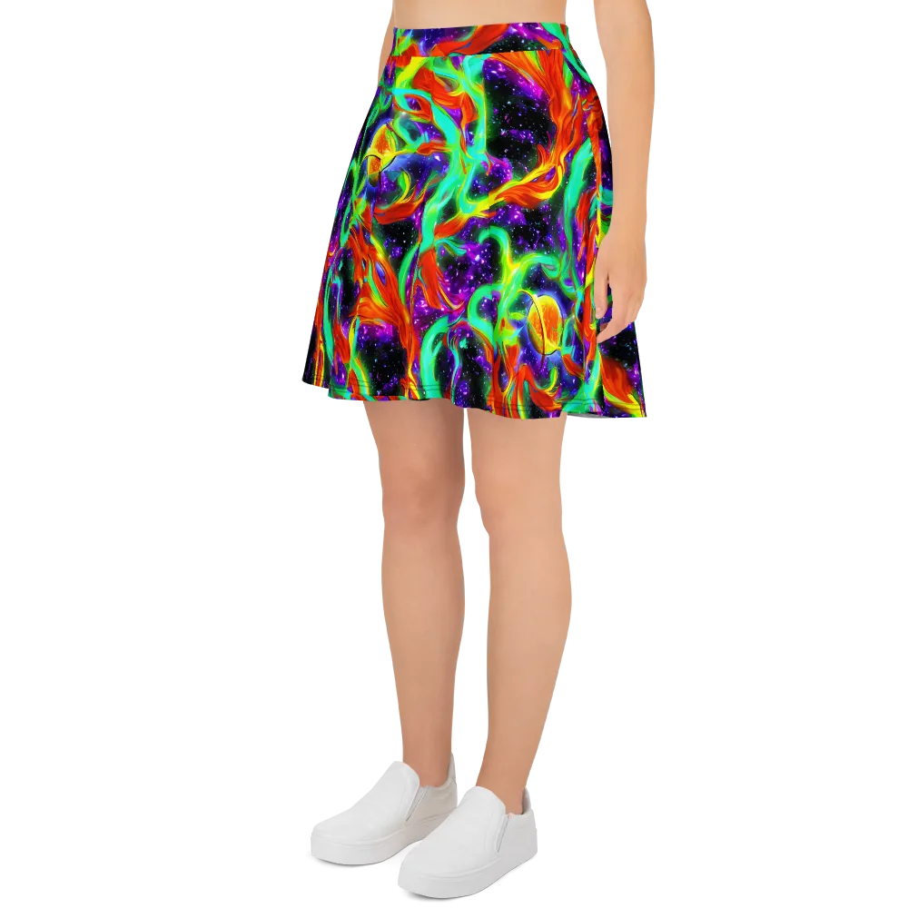 Cosmic Flare on Skater Skirt — Left