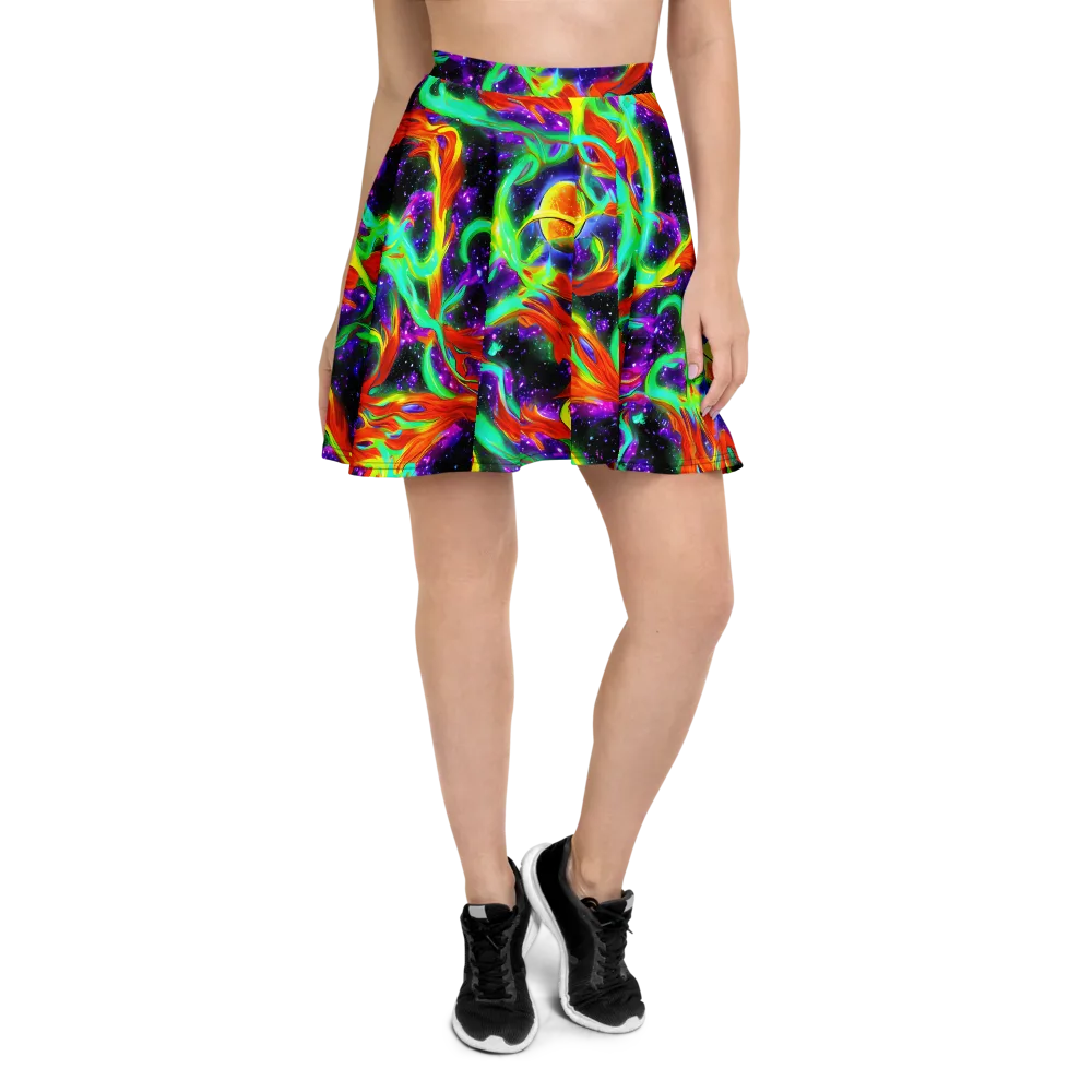 Cosmic Flare on Skater Skirt — Front