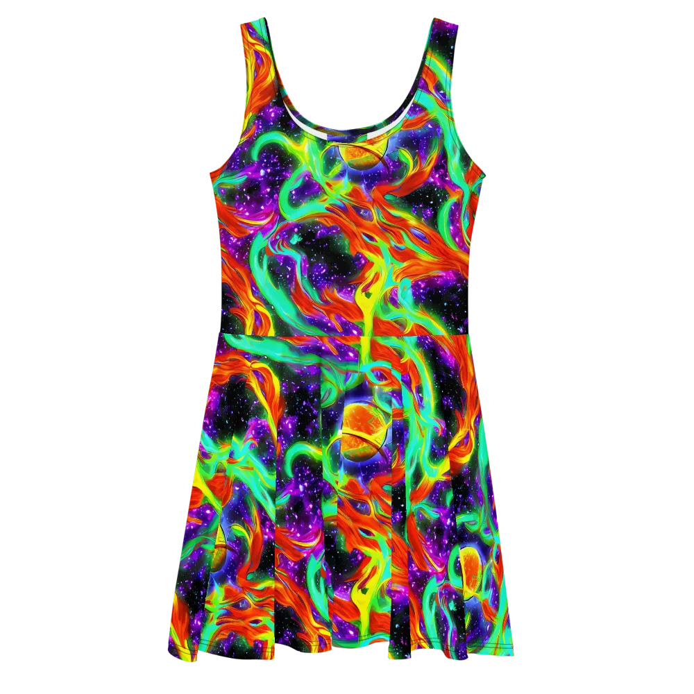 Cosmic Flare on Skater Dress — Front