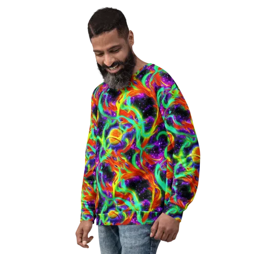 Cosmic Flare on a Sweatshirt