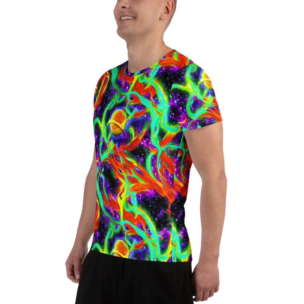 Cosmic Flare on Men's Athletic T-Shirt — Left