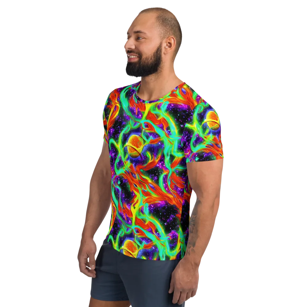 Cosmic Flare on Men's Athletic T-Shirt — Left