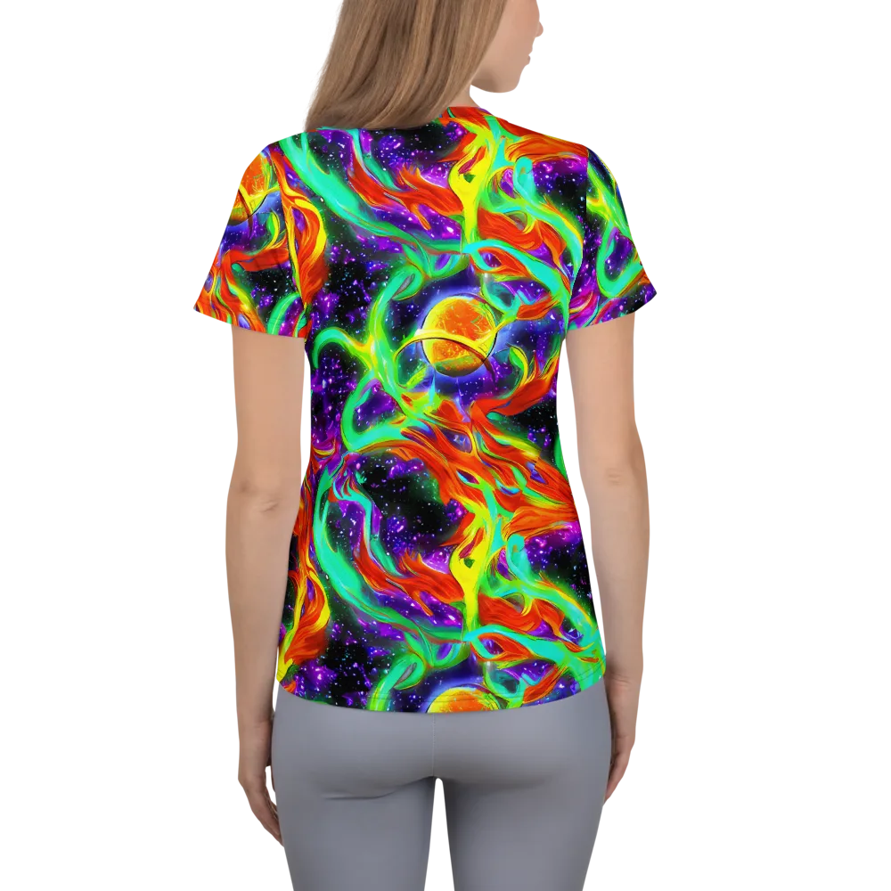 Cosmic Flare on Women's Athletic T-Shirt — Back