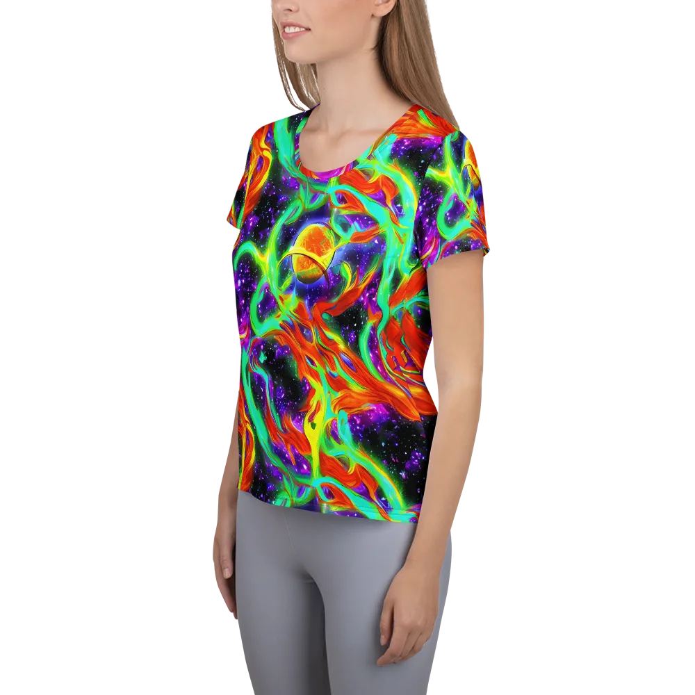 Cosmic Flare on Women's Athletic T-Shirt — Left