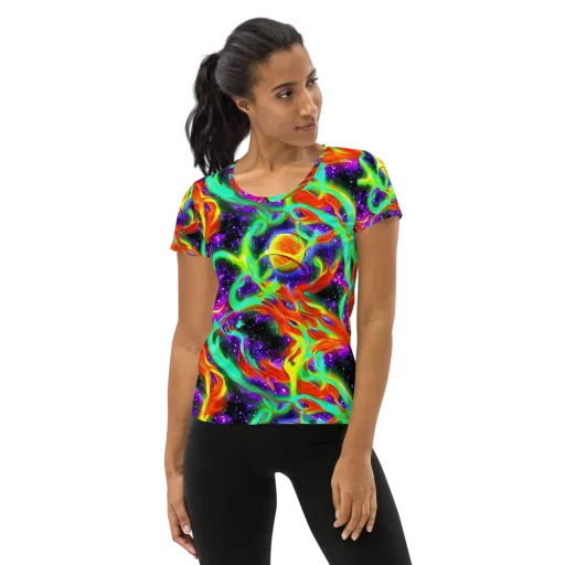 Cosmic Flare on a Women's Athletic T-Shirt
