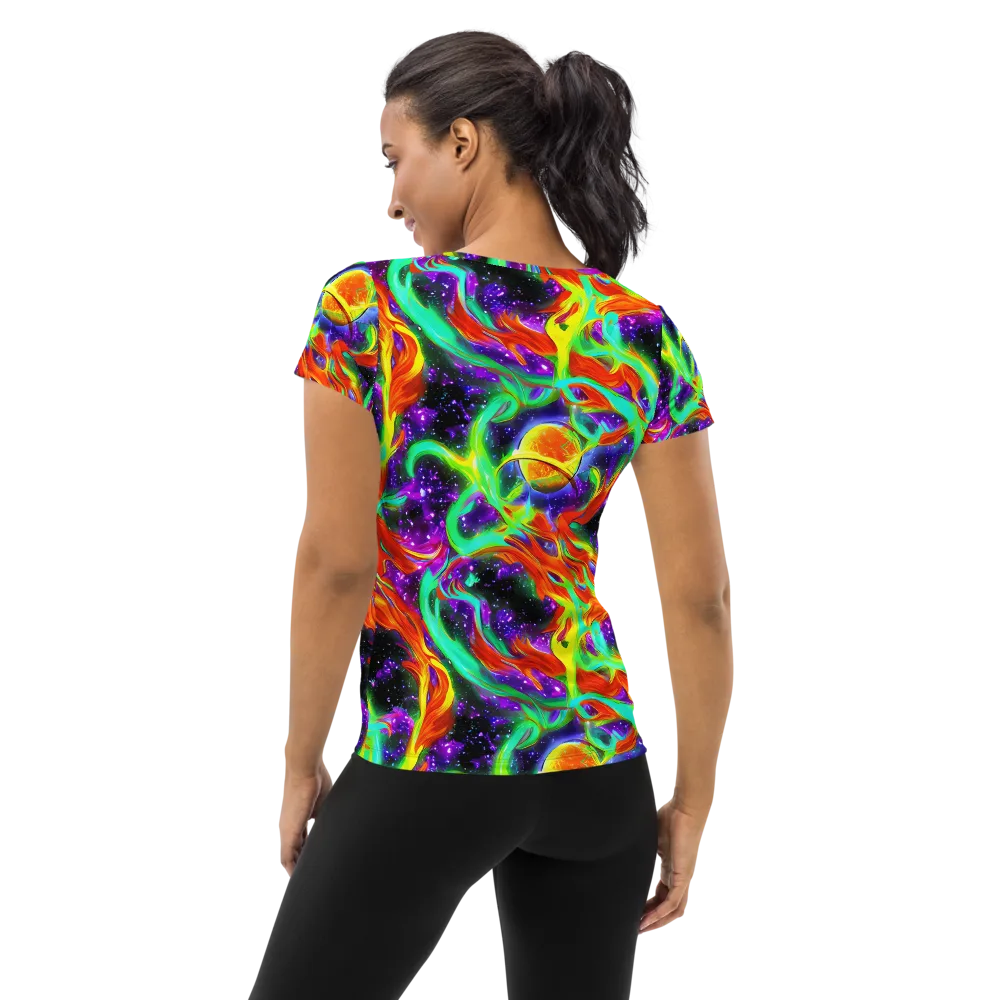 Cosmic Flare on Women's Athletic T-Shirt — Back