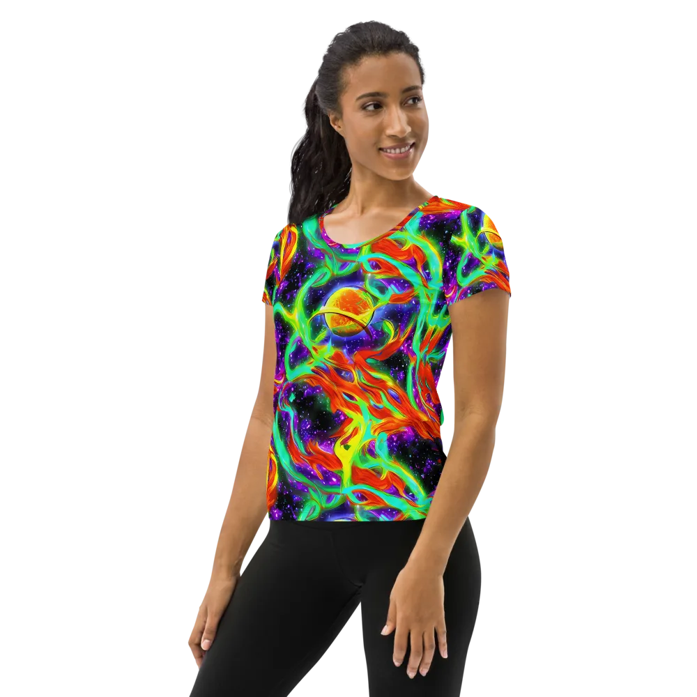 Cosmic Flare on Women's Athletic T-Shirt — Left