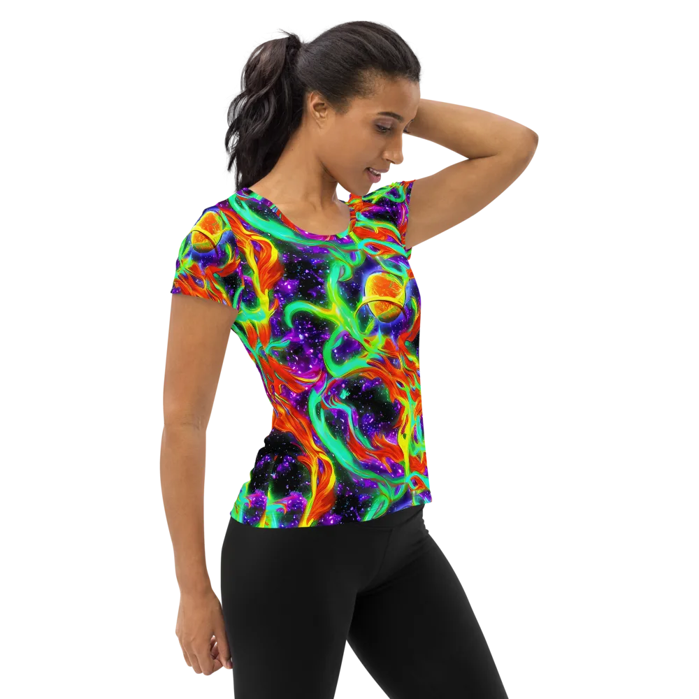 Cosmic Flare on Women's Athletic T-Shirt — Right