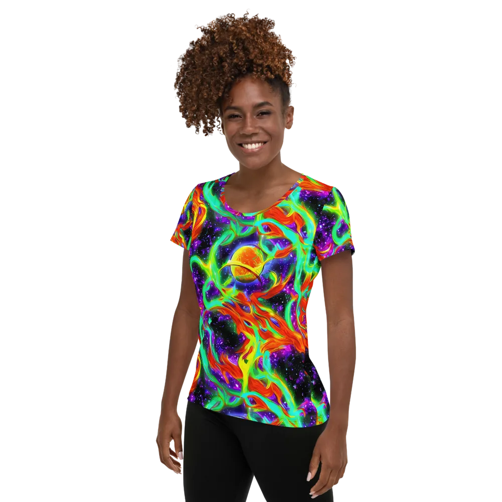 Cosmic Flare on Women's Athletic T-Shirt — Left