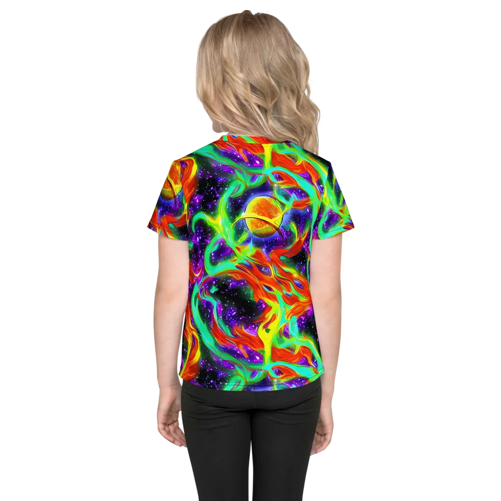 Cosmic Flare on Kids Crew Neck T-Shirt — Back