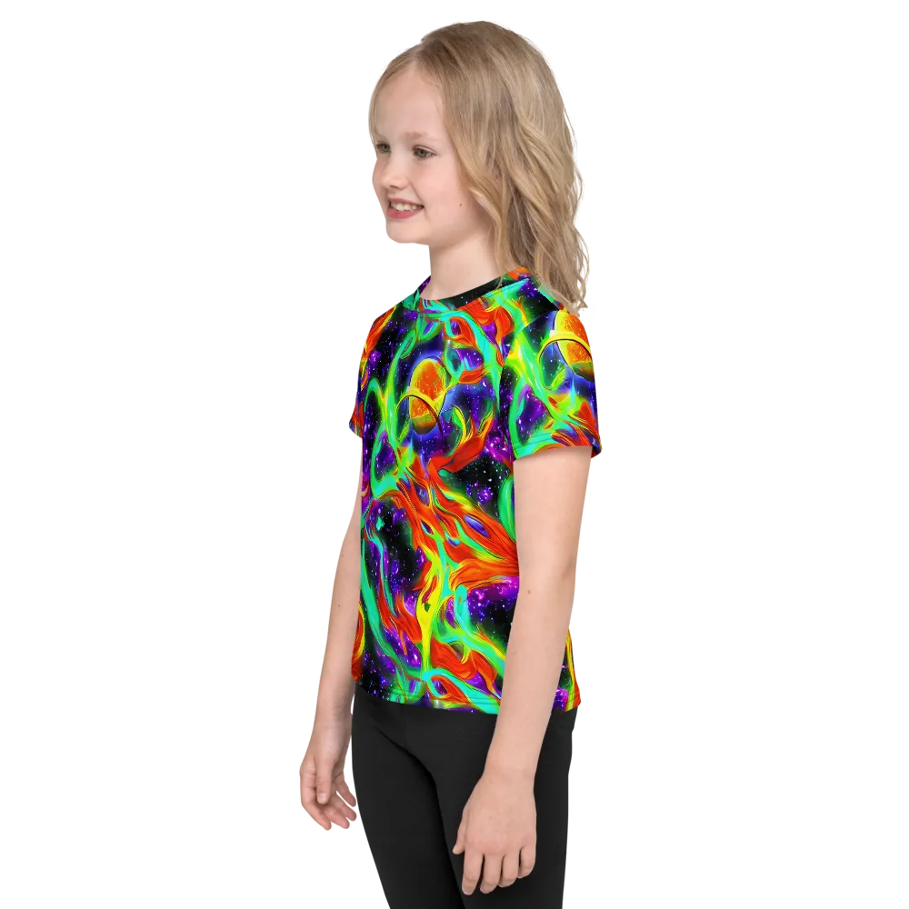 Cosmic Flare on Kids Crew Neck T-Shirt — Left