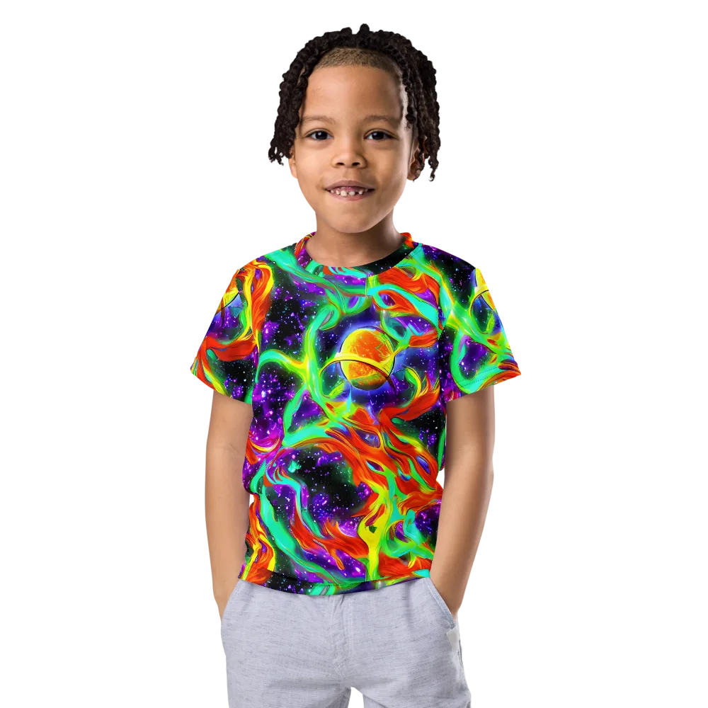 Cosmic Flare on Kids Crew Neck T-Shirt — Front