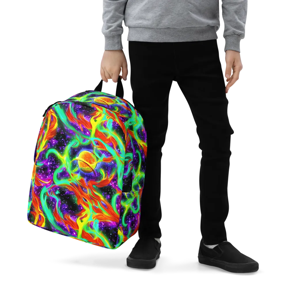 Cosmic Flare on Minimalist Backpack — Zoomed-in