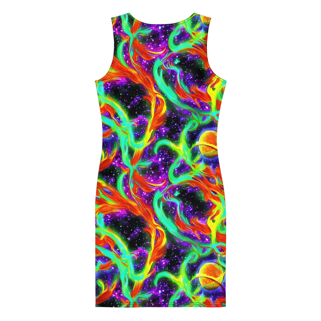 Cosmic Flare on Bodycon Dress — Back