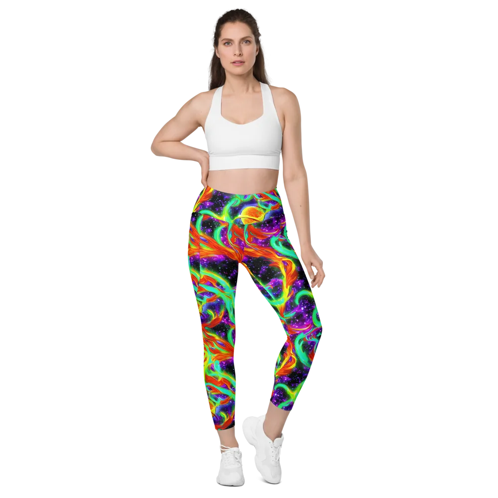 Cosmic Flare on Leggings with Pockets — Front
