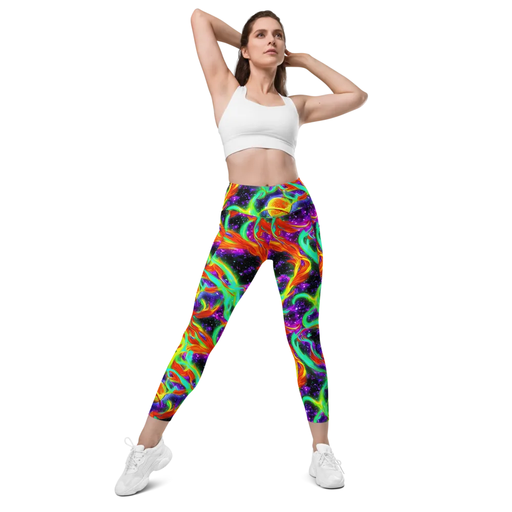 Cosmic Flare on Leggings with Pockets — Front