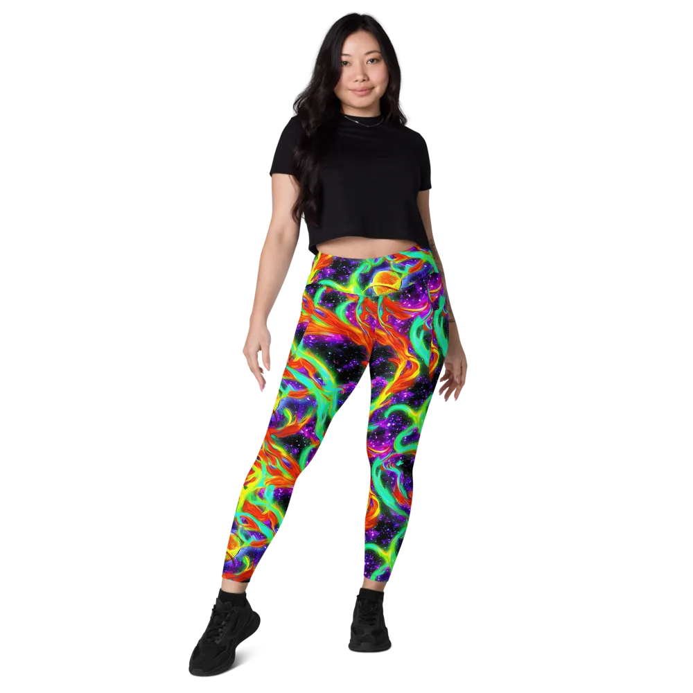 Cosmic Flare on Leggings with Pockets — Front