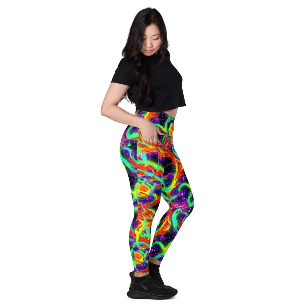Cosmic Flare on Leggings with Pockets — Right
