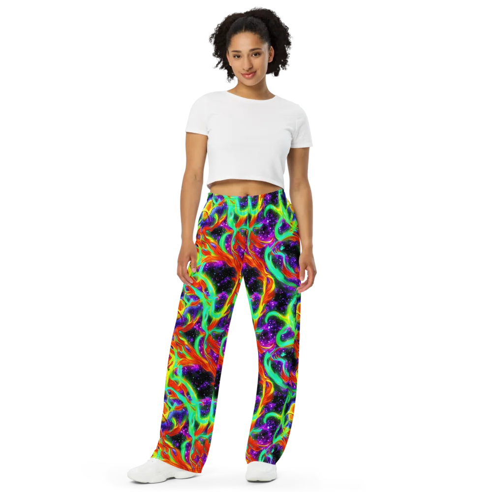 Cosmic Flare on Wide-Leg Pants — Front