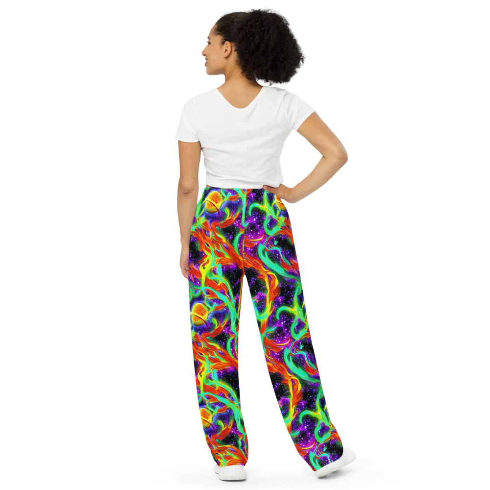 Cosmic Flare on Wide-Leg Pants — Back