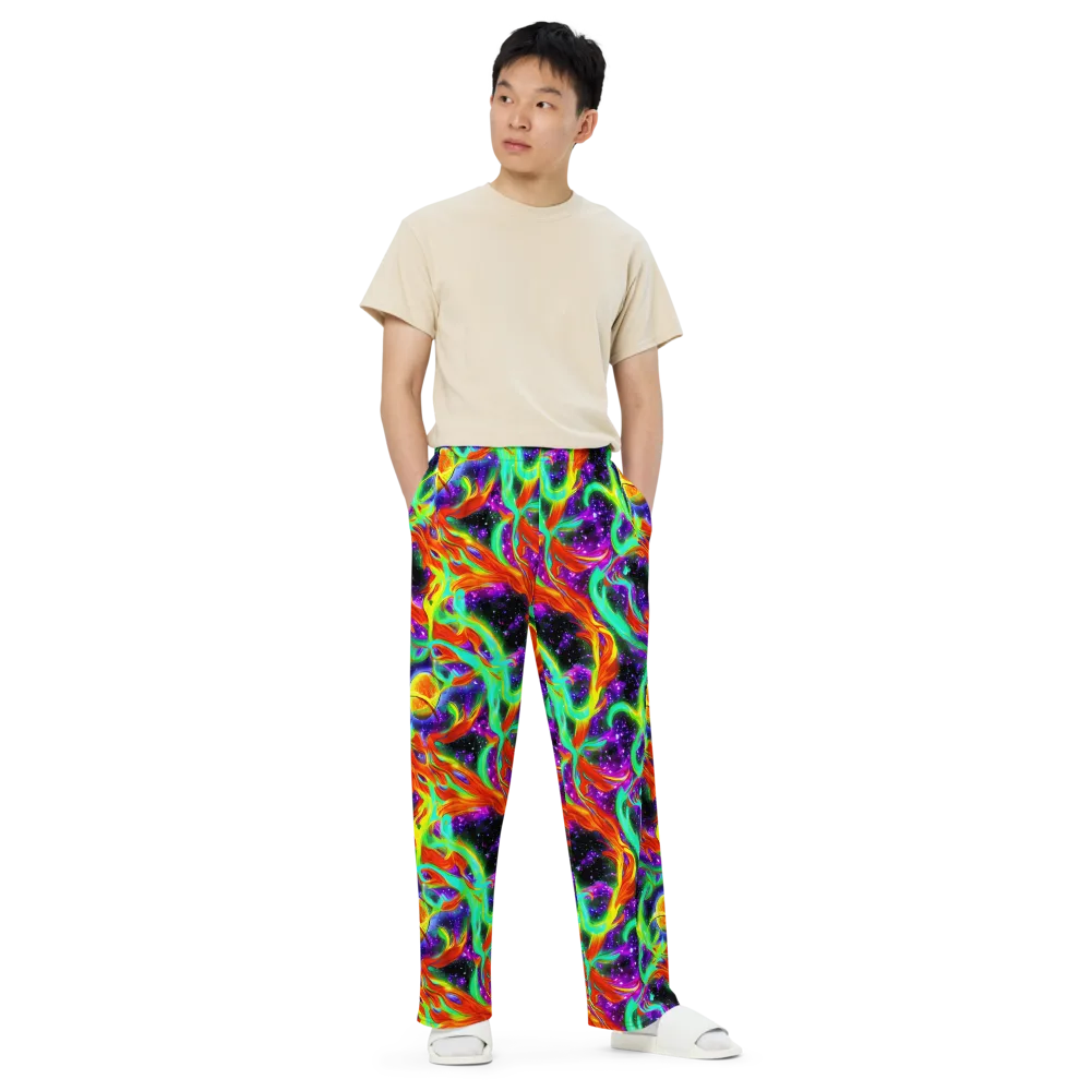 Cosmic Flare on Wide-Leg Pants — Front