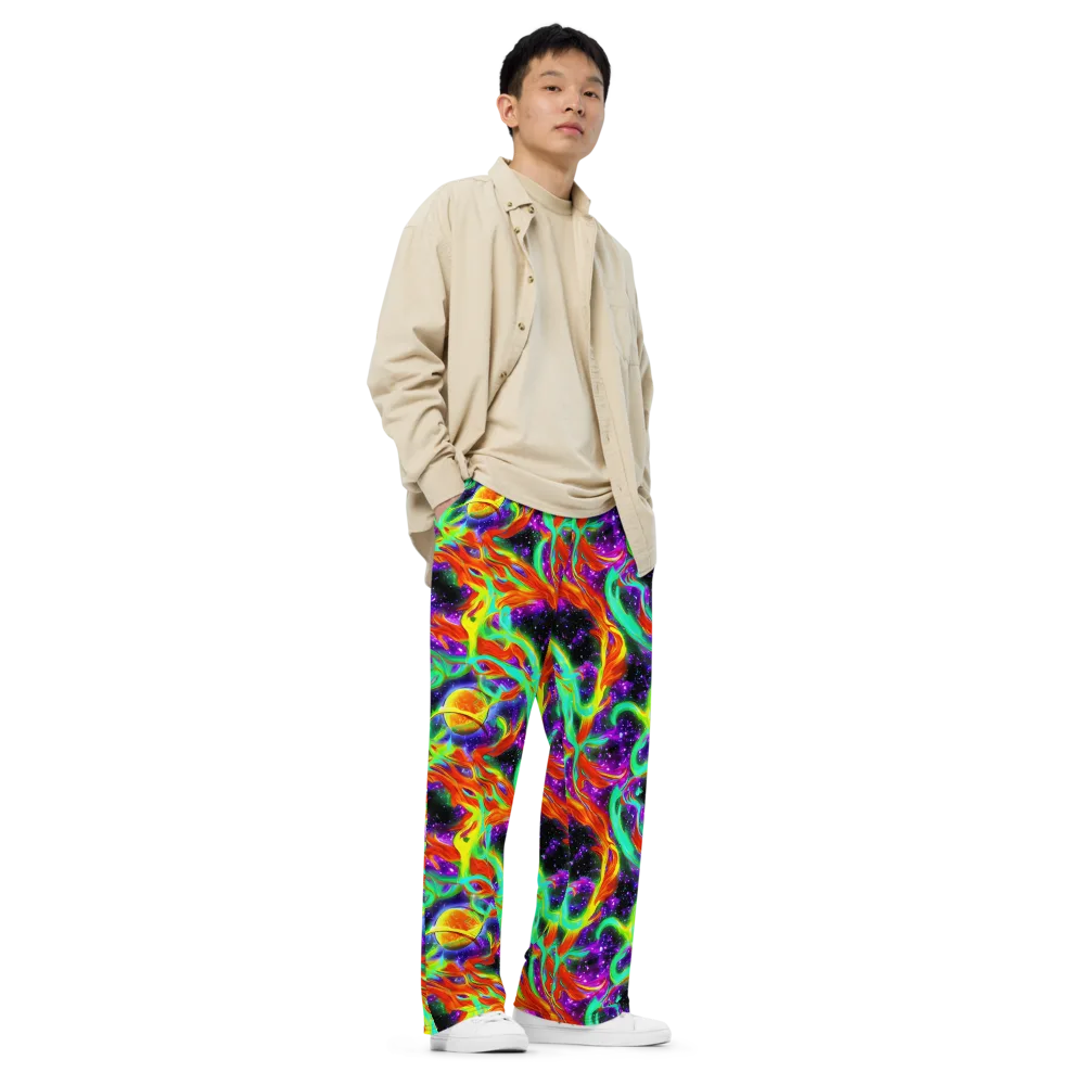 Cosmic Flare on Wide-Leg Pants — Right Front