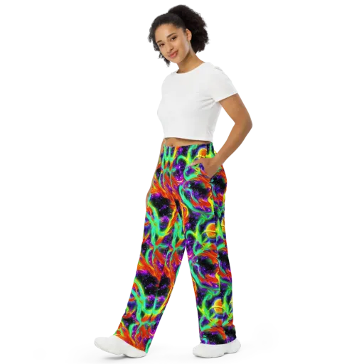 Cosmic Flare on a Wide-Leg Pants