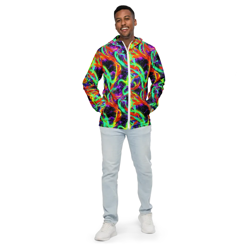 Cosmic Flare on Men's Windbreaker — Front