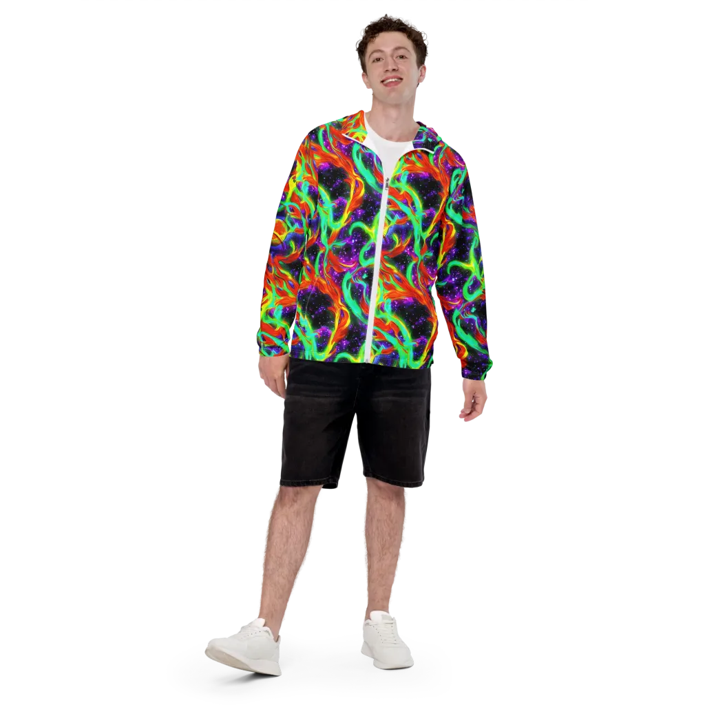 Cosmic Flare on Men's Windbreaker — Front