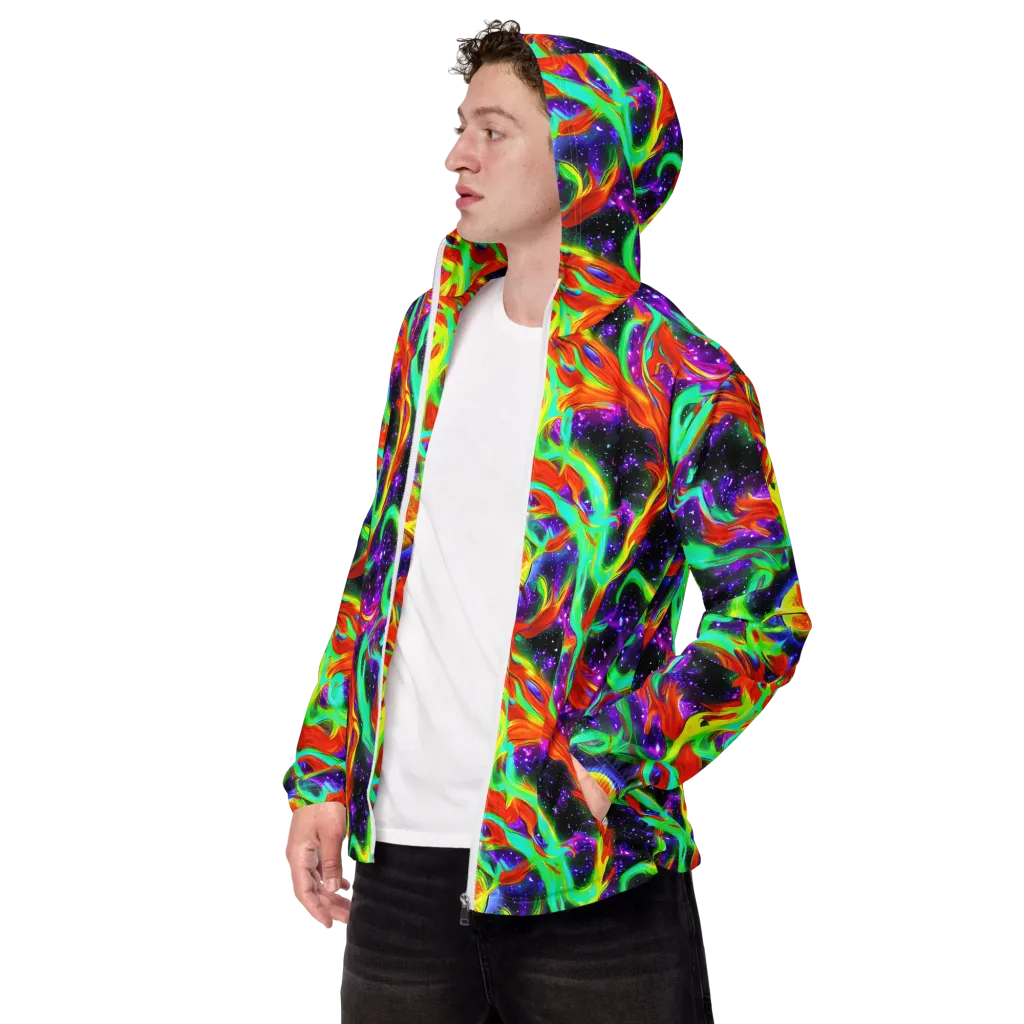 Cosmic Flare on Men's Windbreaker — Left Front