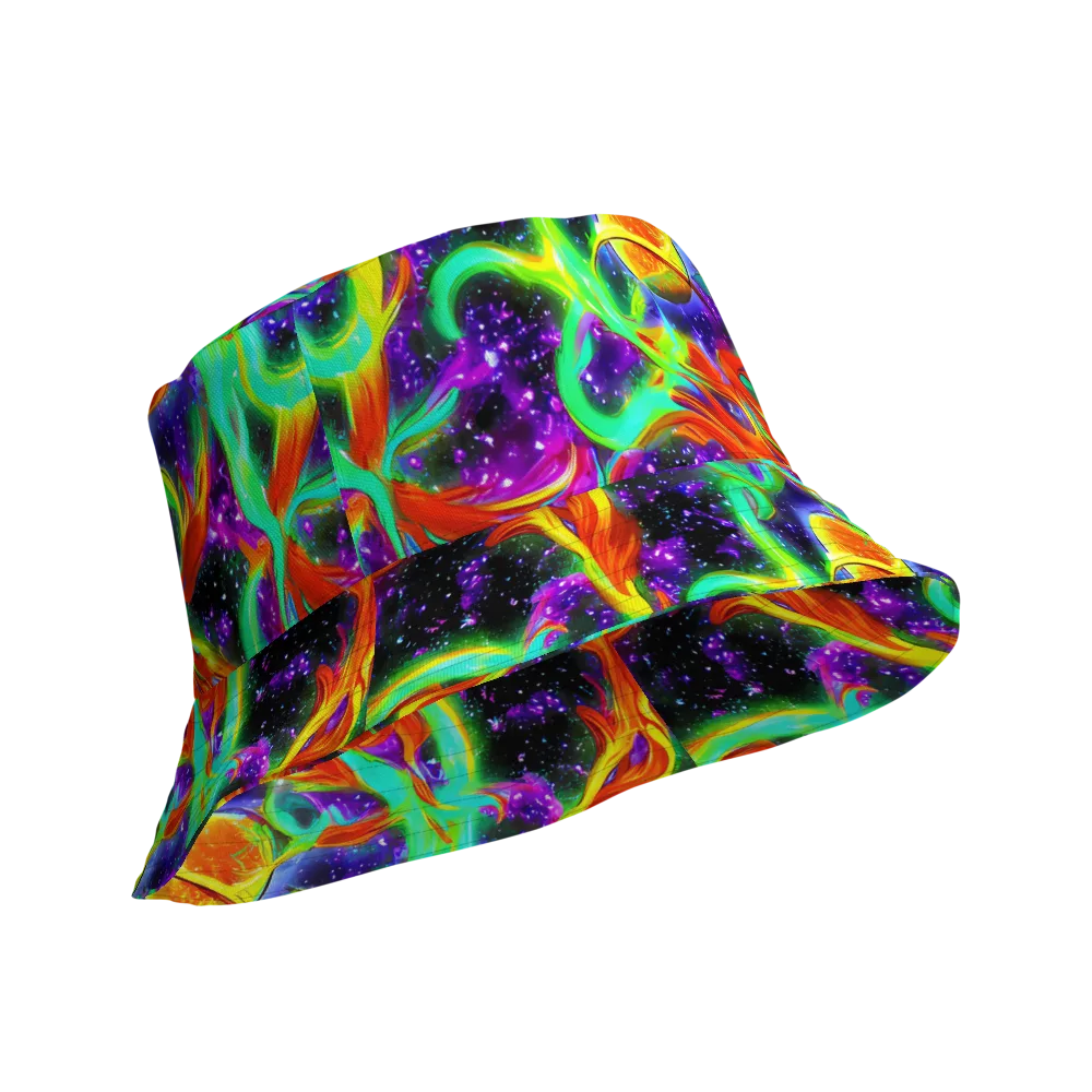 Cosmic Flare on Reversible Bucket Hat — Product details Outside