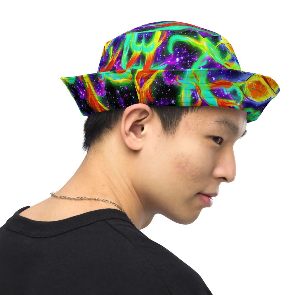Cosmic Flare on Reversible Bucket Hat — Right Outside