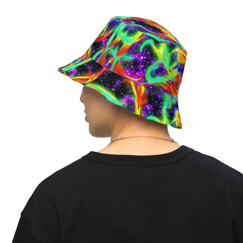 Cosmic Flare on Reversible Bucket Hat — Back Inside
