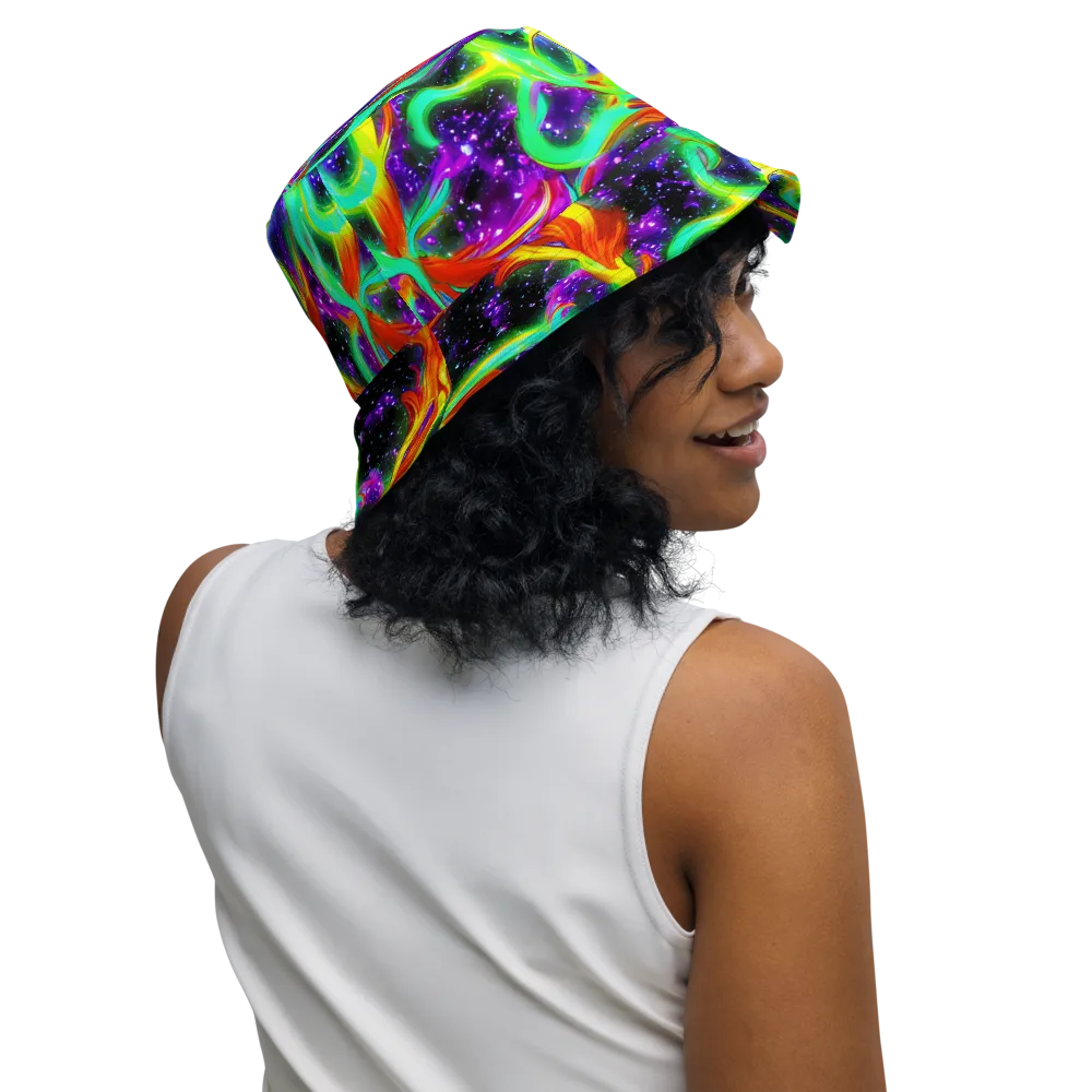 Cosmic Flare on Reversible Bucket Hat — Right Outside