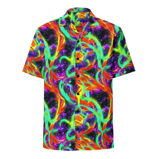 Cosmic Flare on a Button Shirt